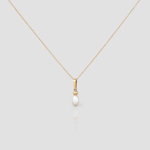 Solid Gold Handmade Grade AA Pearl Necklace