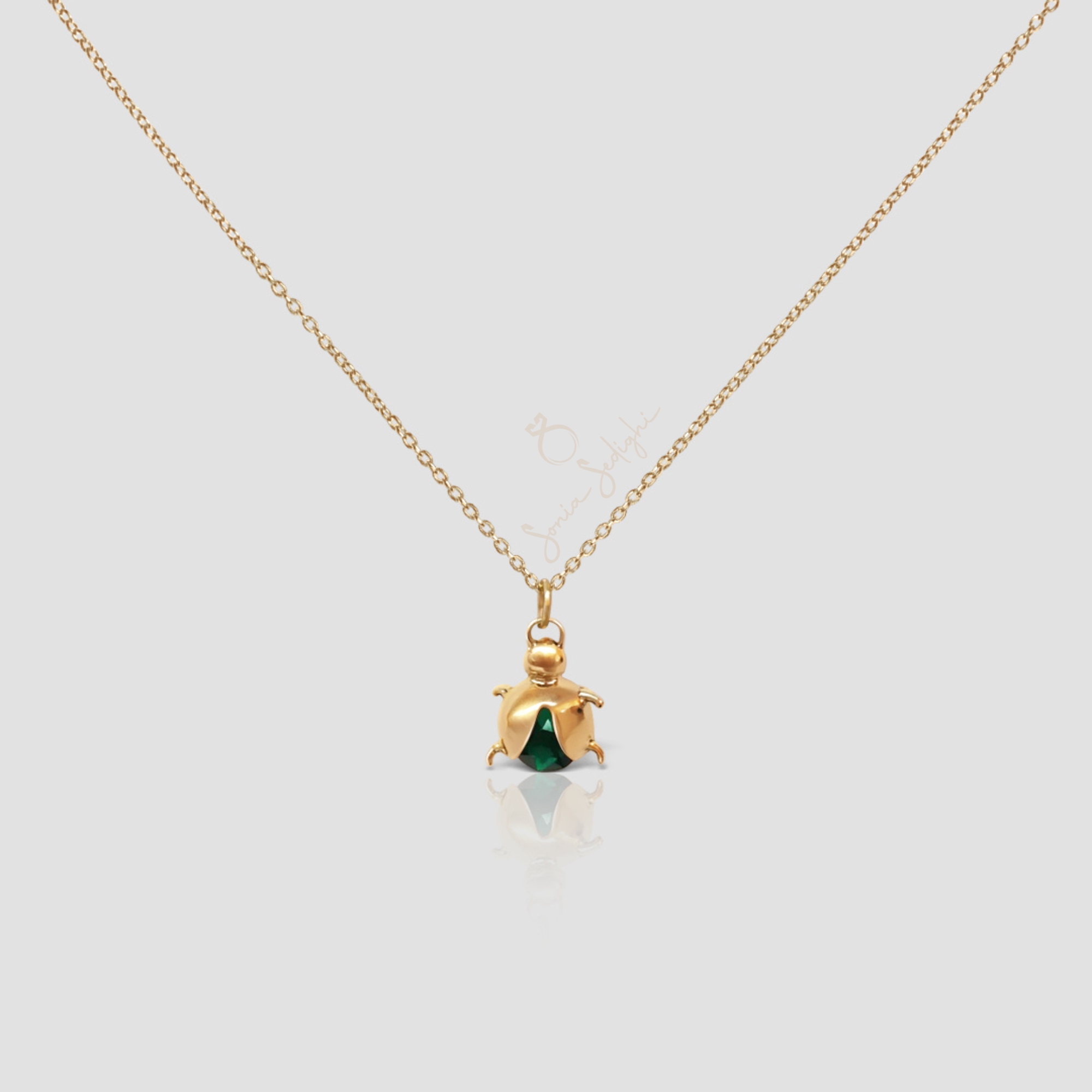 .Ladybug Necklace, Handmade Solid Gold Ladybug Necklace, Minimal Bug Pendant Necklace, Handmade Solid Gold Bug Necklace