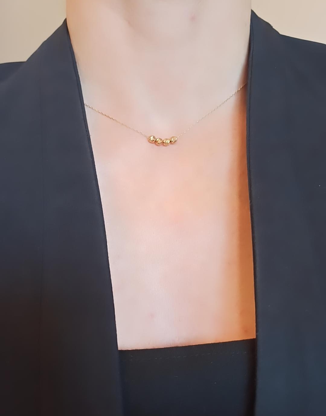 Handmade 14k solid Gold chain necklace, oval mixed round link chain, chunky gold necklace jewelry gift women - Image 6