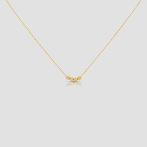 14k solid gold Beaded Necklace, Handmade Minimalist Dainty Bead Short Necklace, Gold Necklace Gift, Christmas Gift, Valentine luxury gift