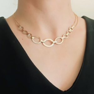 Handmade 14k solid Gold chain necklace, oval mixed round link chain, chunky gold necklace jewelry gift women Handmade 14k solid Gold chain necklace, oval mixed round link chain, chunky gold necklace jewelry gift women