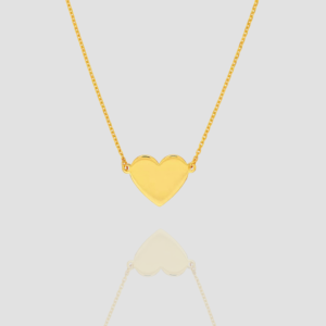 Valentine's Solid Gold Heart Necklace, Handmade Solid Gold Heart Pendant Necklace, Valentine's Gift for Her