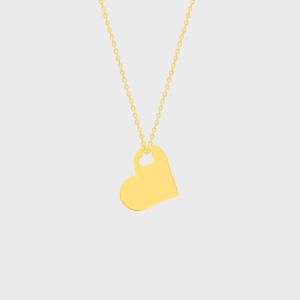 Valentine's 18k Solid Gold Heart Necklace, Handmade Solid Gold Heart Pendant Necklace, Valentine's Gift for Her