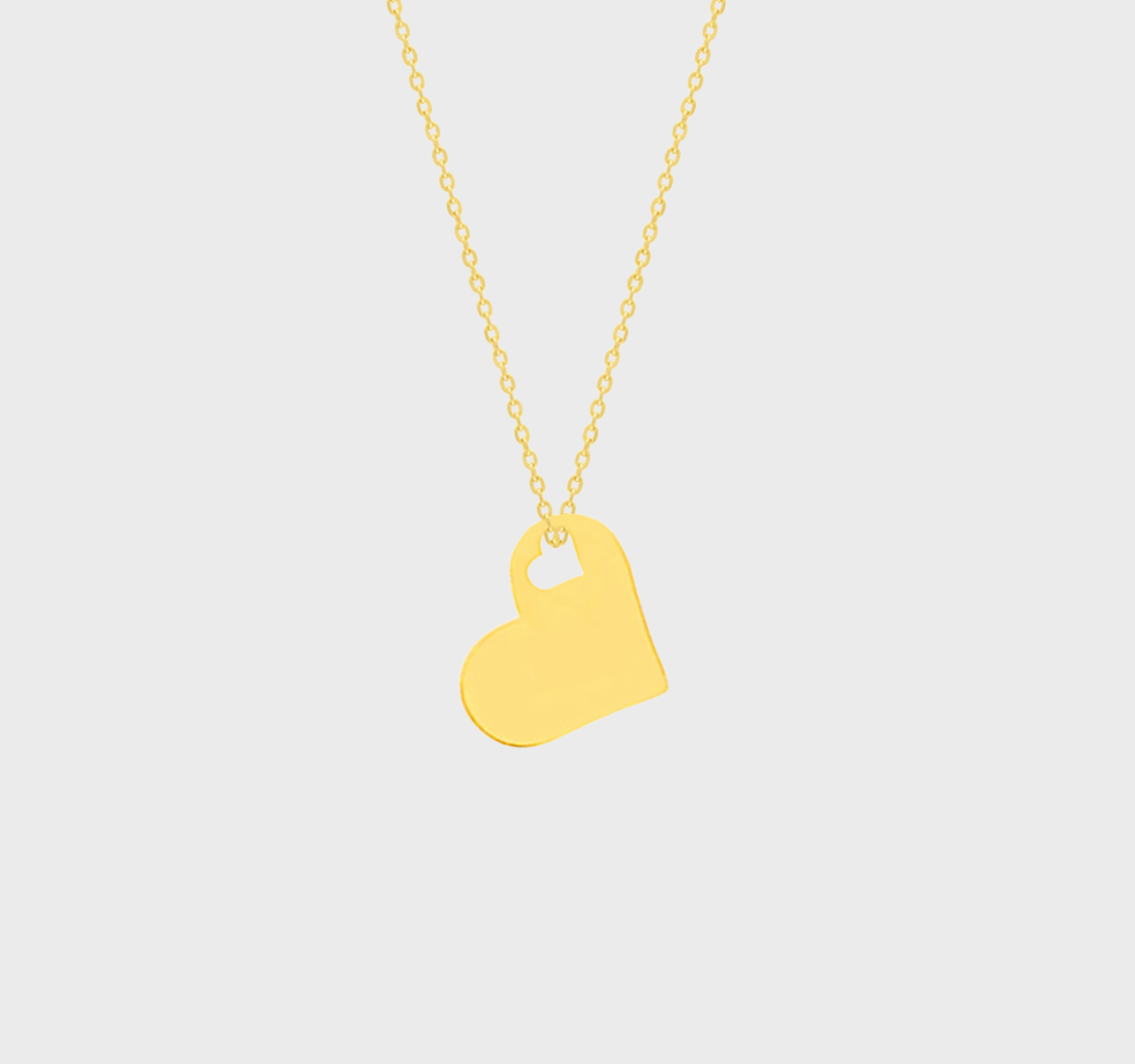 Valentine's 18k Solid Gold Heart Necklace, Handmade Solid Gold Heart Pendant Necklace, Valentine's Gift for Her