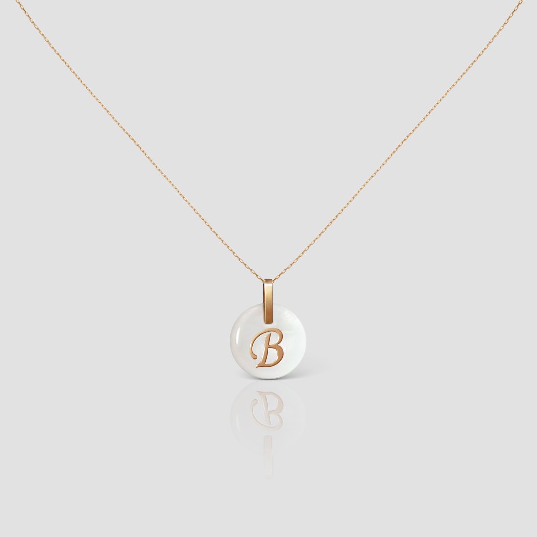 Initial Letter Necklace 14K Solid Gold Handmade - Image 11