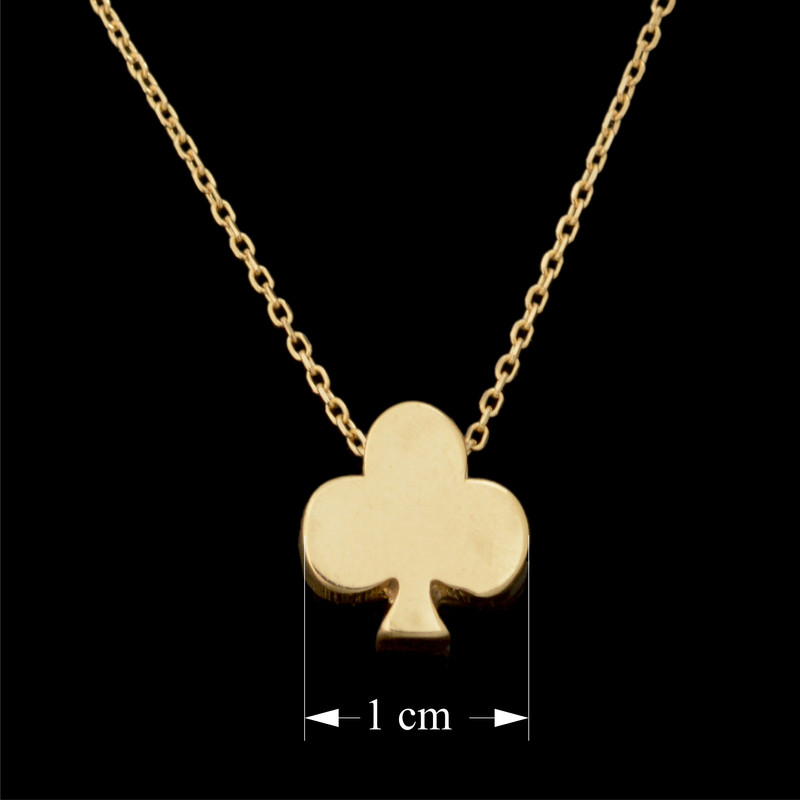 Clover Necklace, Poker Club Solid Gold Pendant Necklace, Handmade 14k Solid Gold Clover Pendant, Poker Club Necklace Luck and Luxury - Image 20