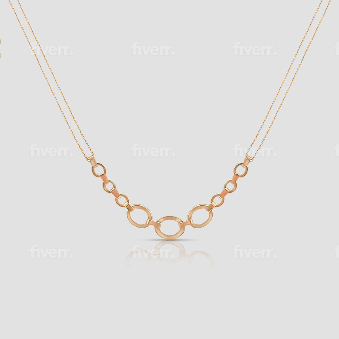 Handmade 14k solid Gold chain necklace, oval mixed round link chain, chunky gold necklace jewelry gift women - Image 12