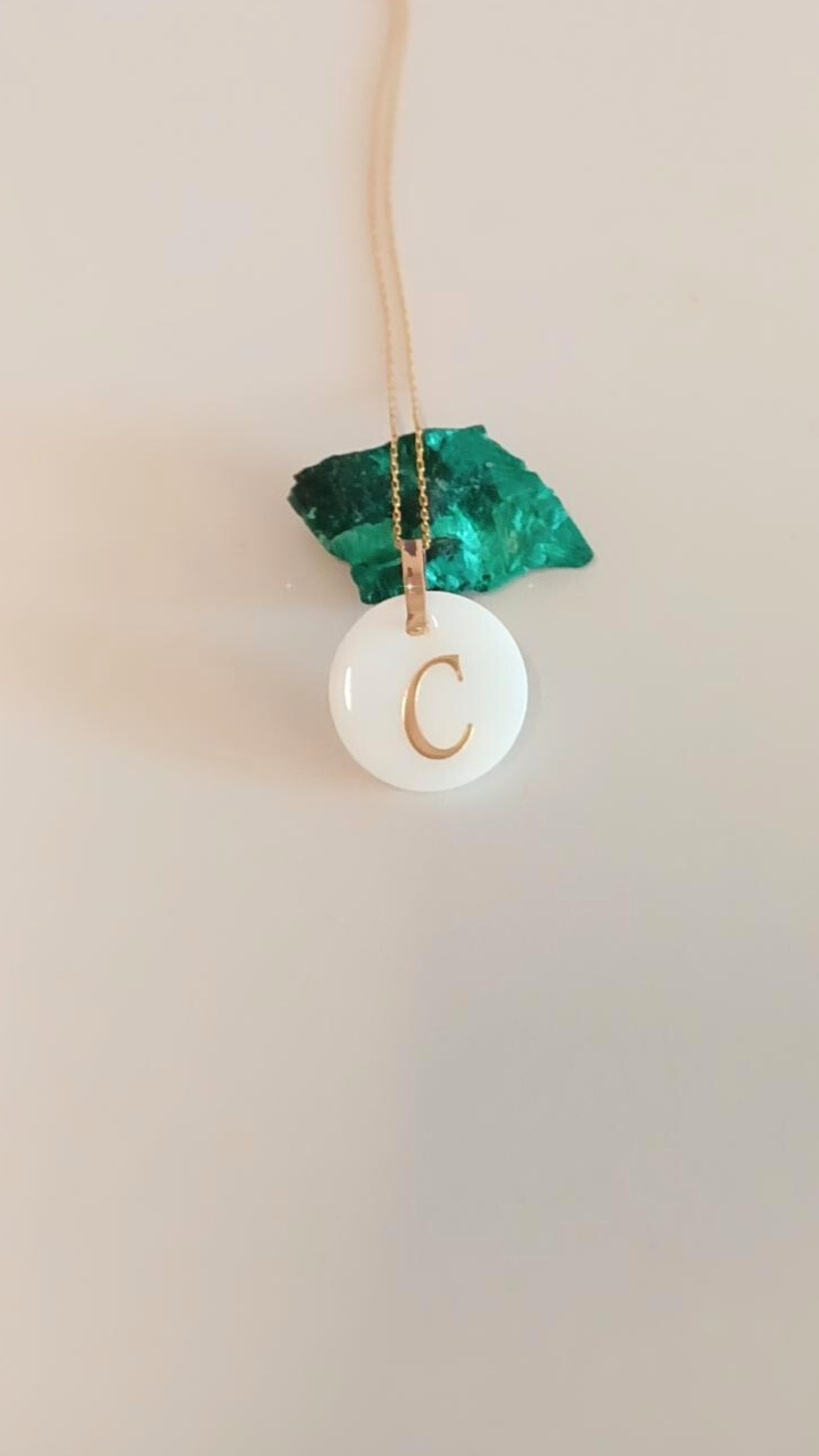 Handmade Solid Gold Initial Letter Necklace