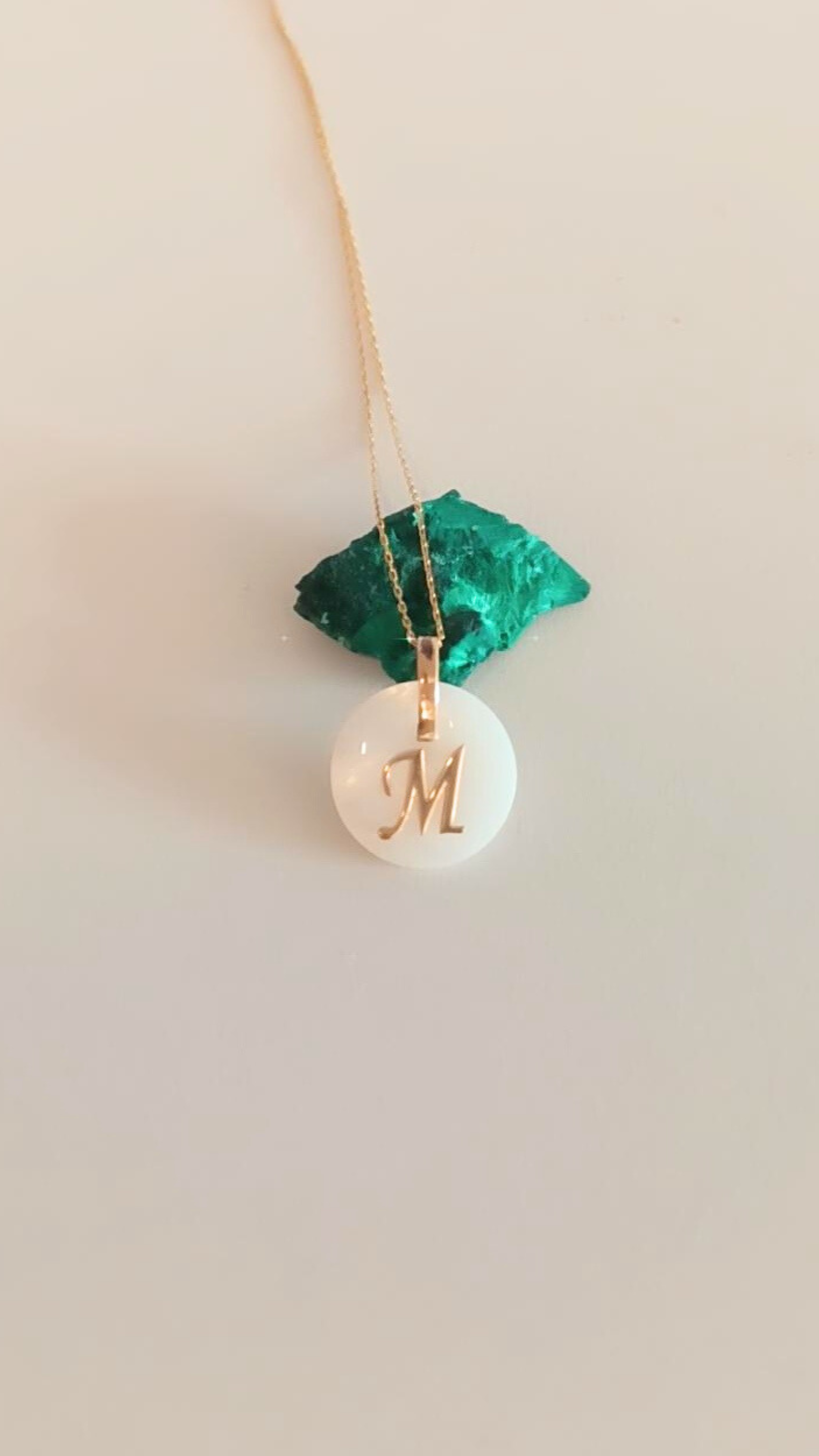 Handmade Solid Gold Initial Letter Necklace