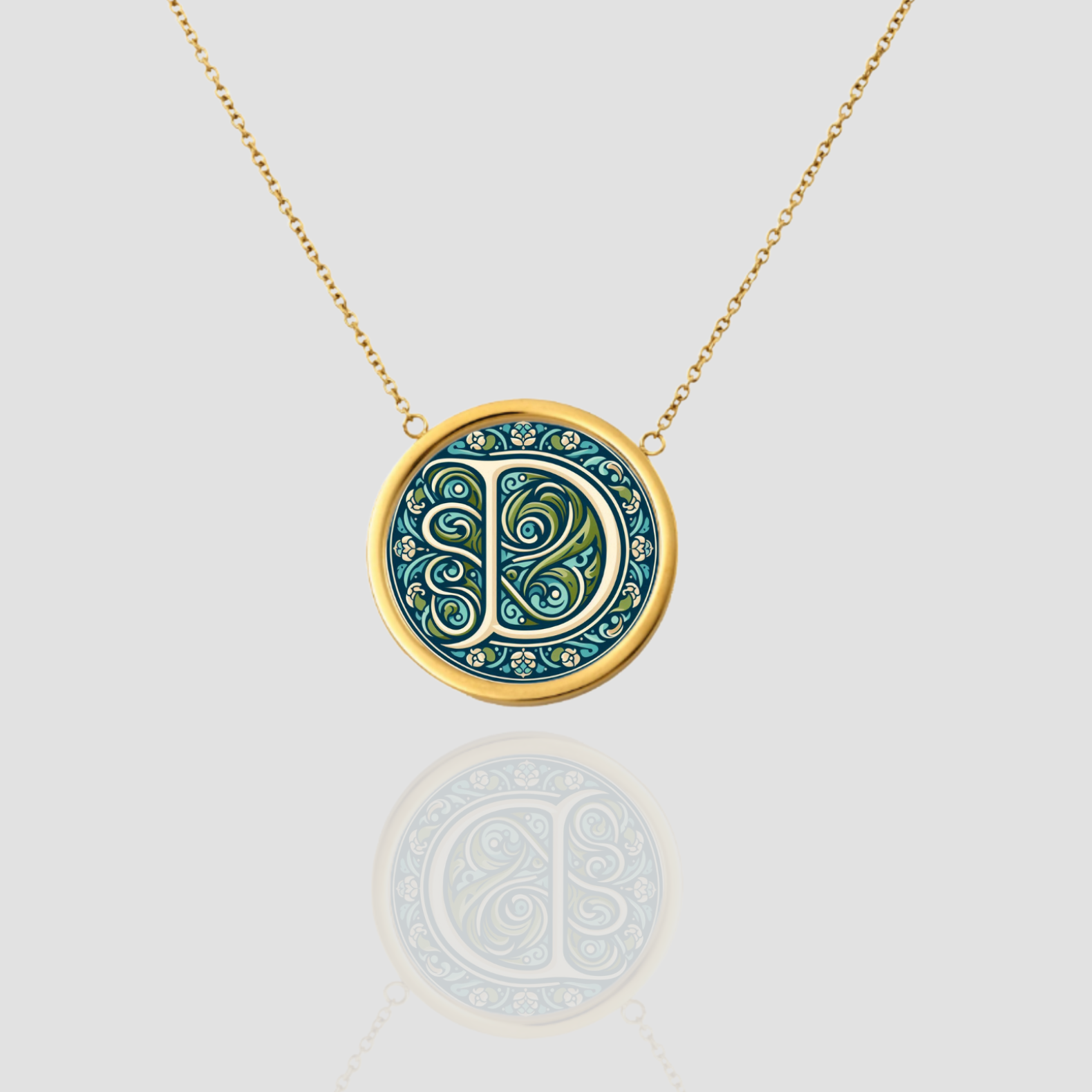 18k Solid Gold Initial Letter Necklace, Handmade Personalized Necklace, Letter D Initial Custom Monogram Pendant