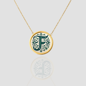 18k Solid Gold Initial Letter Necklace, Handmade Initial Custom Monogram Pendant, Personalized Name Letter F Necklace
