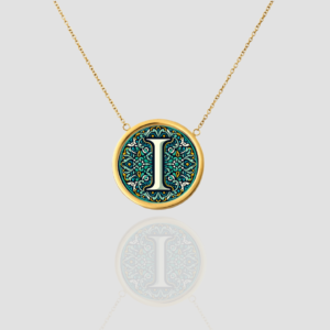 18k Solid Gold Initial Letter Necklace, Handmade Custom Monogram Pendant, Personalized Name Letter I Necklace