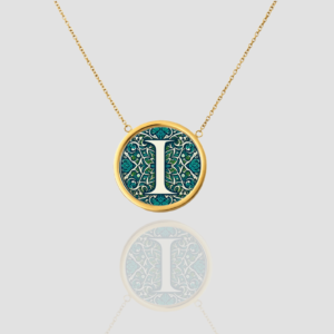 18k Solid Gold Initial Letter Necklace, Handmade Custom Monogram Pendant, Personalized Name Letter I Necklace