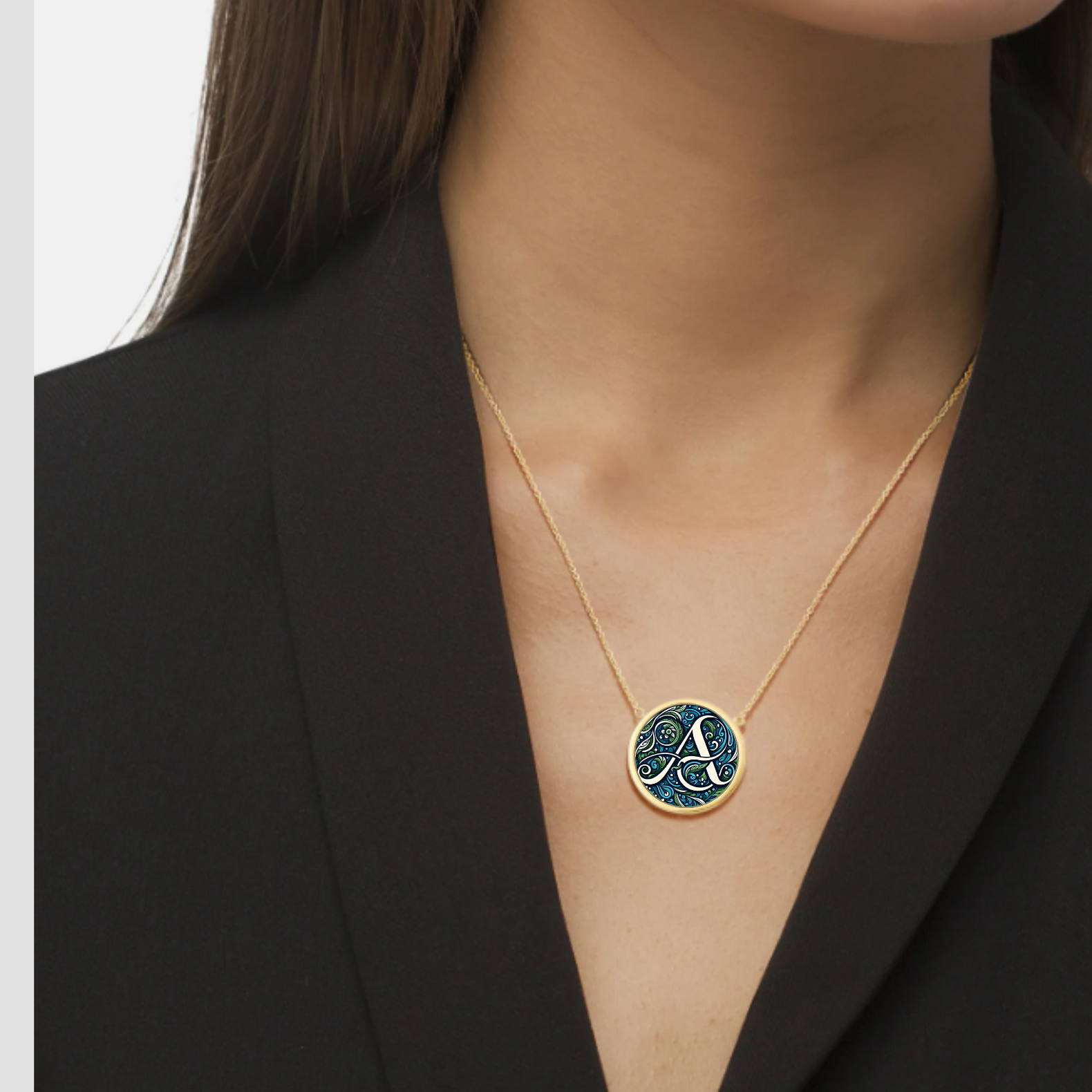 Handmade Solid Gold Initial Letter Necklace, Personalized Necklace Custom Monogram Pendant, Name Letter A Initial Pendant - Image 3