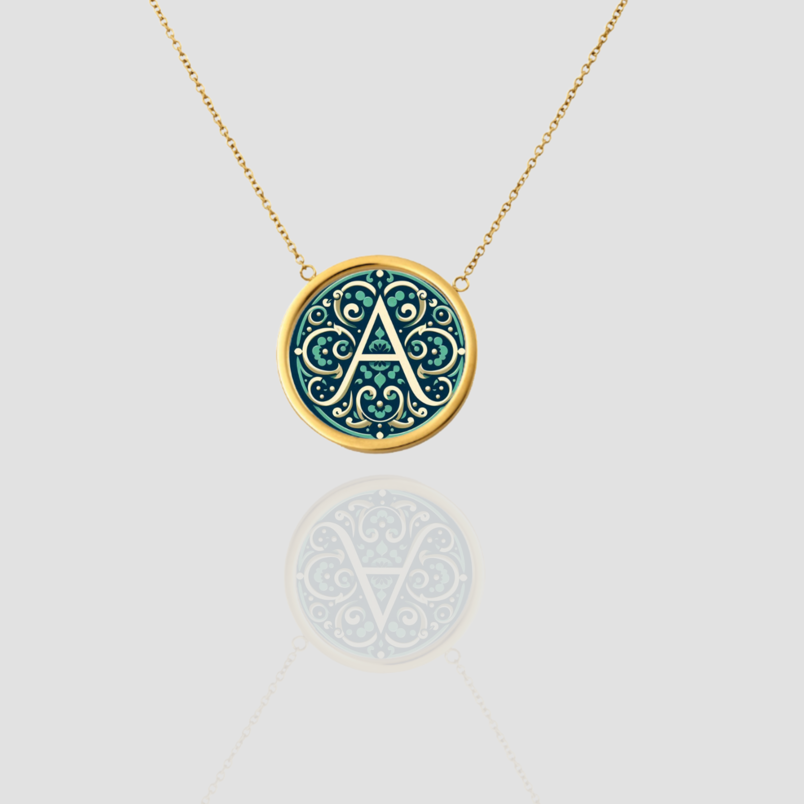 Handmade 18k Solid Gold Initial Letter Necklace, Personalized Necklace Custom Monogram Pendant, Name Letter A Initial Pendant