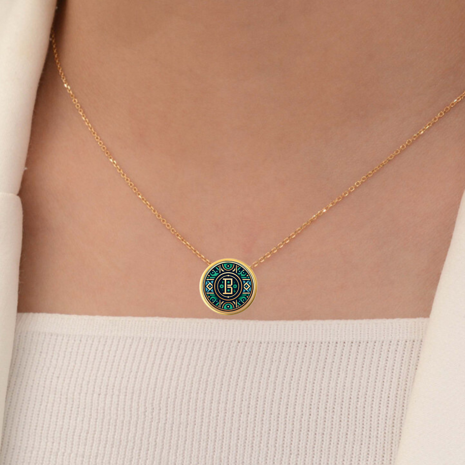 18k Solid Gold Initial Letter Necklace, Handmade Personalized Pendant Custom Monogram Necklace, Letter B Initial Pendant