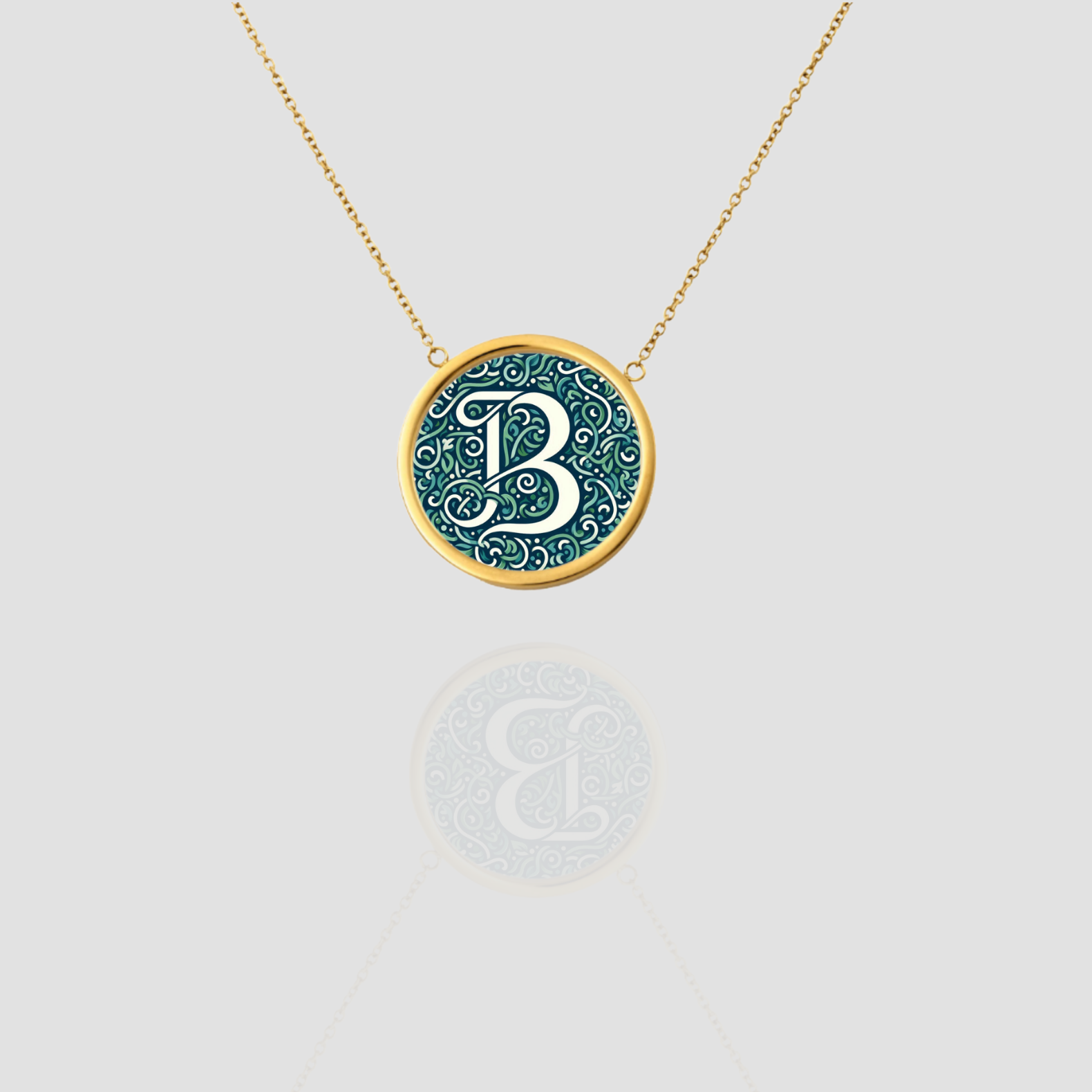 18k Solid Gold Initial Letter Necklace, Handmade Personalized Pendant Custom Monogram Necklace, Letter B Initial Pendant