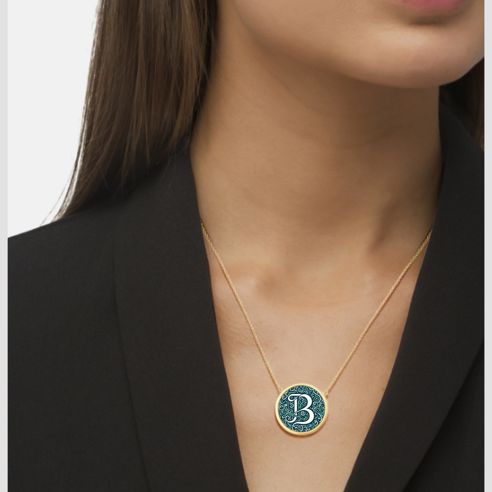 18k Solid Gold Initial Letter Necklace, Handmade Personalized Pendant Custom Monogram Necklace, Letter B Initial Pendant